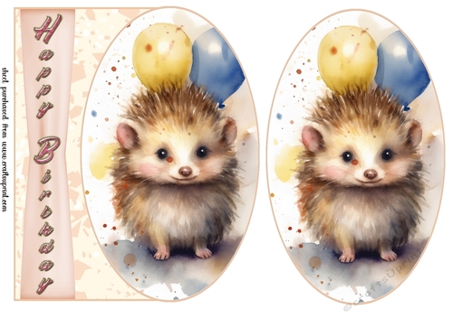 Birthday animal card front 12