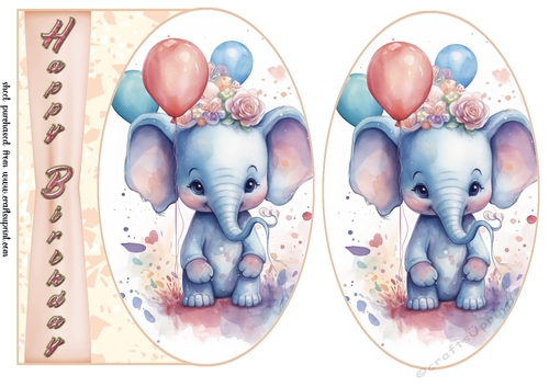 Birthday animal card front 14