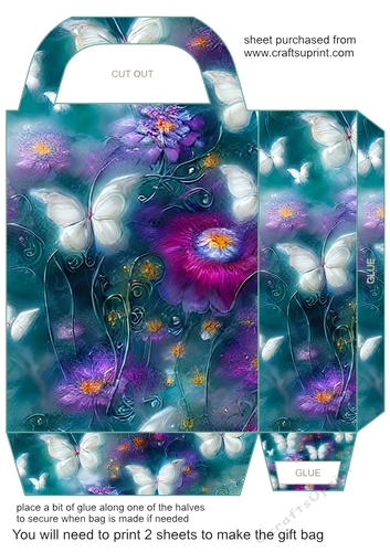 Green and purple butterfly gift bag 2