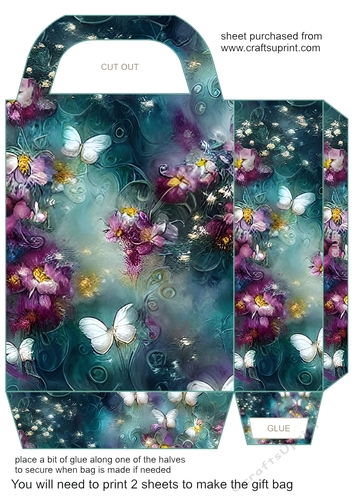 Green and purple butterfly gift bag 4