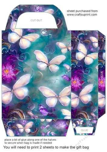 Green and purple butterfly gift bag 5