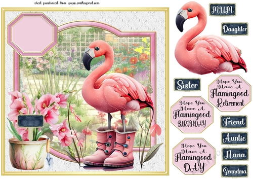 Hope you have a Flamingood......... (multi sentiment)card front 1