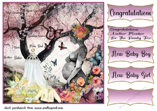 Congratulations another addition for the family tree card front