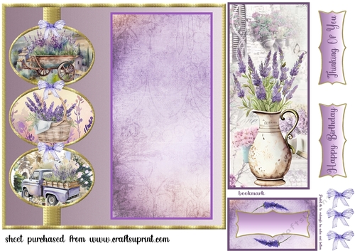 Lavender bookmark card front 2