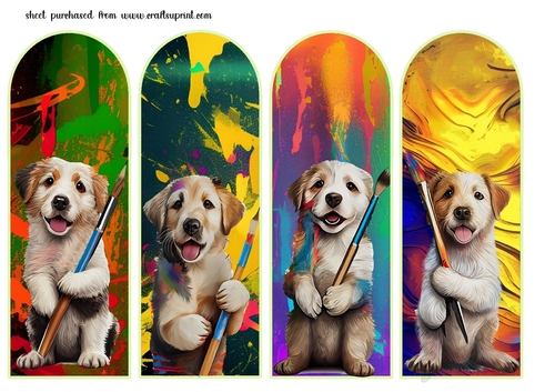 4 The pups masterpiece bookmarks/toppers