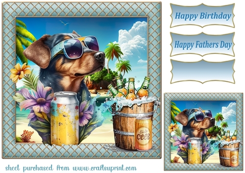 Pup with beer card front 2