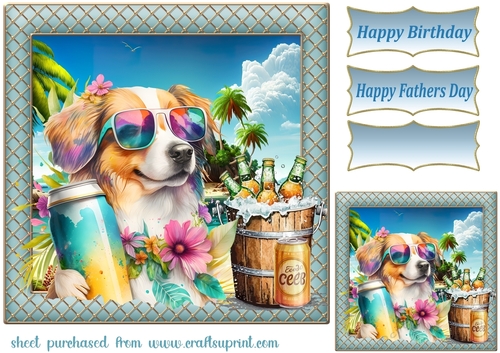Pup with beer card front 6