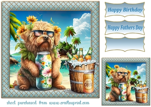 Pup with beer card front 7