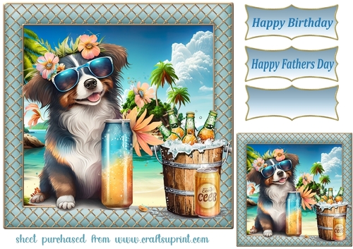 Pup with beer card front 10