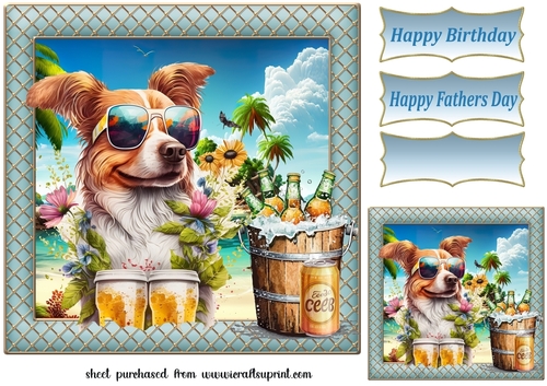 Pup with beer card front 11