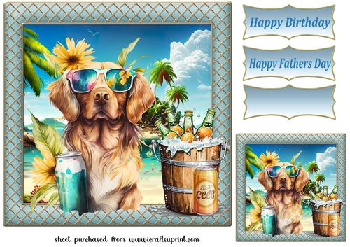 Pup with beer card front 12