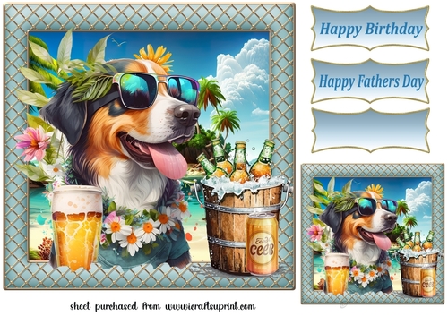 Pup with beer card front 17