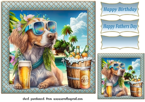 Pup with beer card front 19