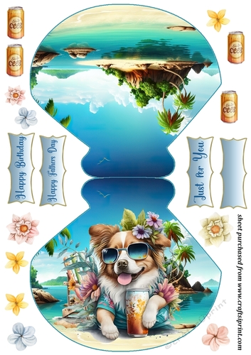 Pup with beer rocker card 1