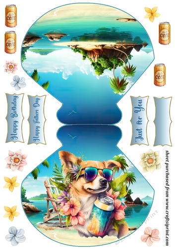 Pup with beer rocker card 3