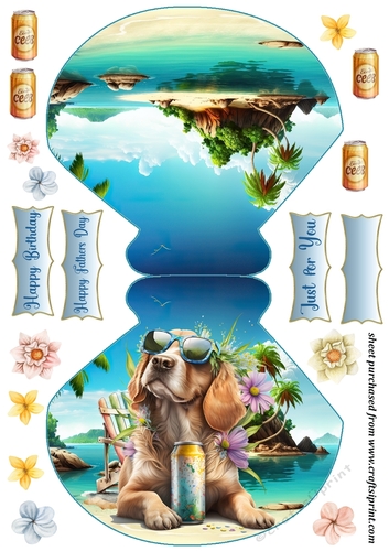 Pup with beer rocker card 4