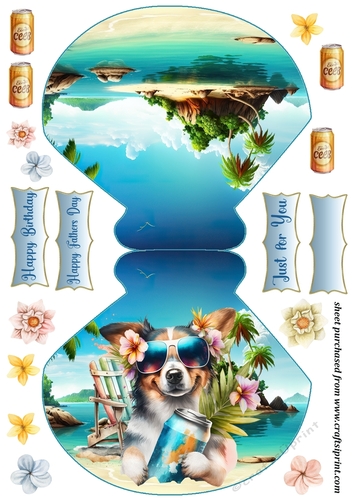 Pup with beer rocker card 5