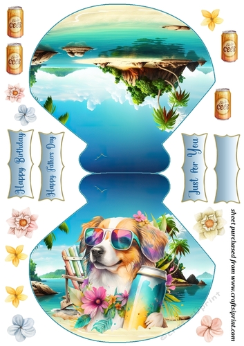 Pup with beer rocker card 6