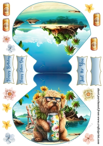 Pup with beer rocker card 7