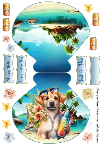 Pup with beer rocker card 8