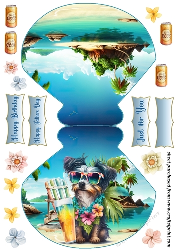 Pup with beer rocker card 9