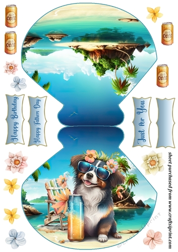 Pup with beer rocker card 10
