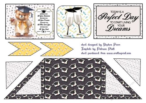 Graduation Teddy criss cross card 1