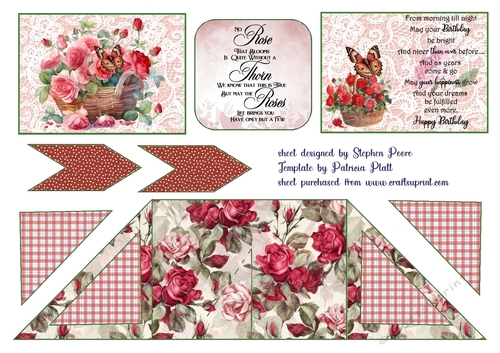 Red roses criss cross card