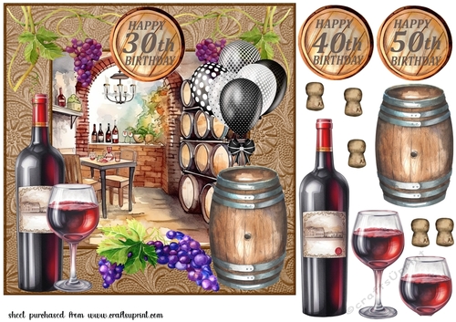 30/40/50 Birthday wine cellar card front