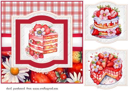Strawberry cake card front 1