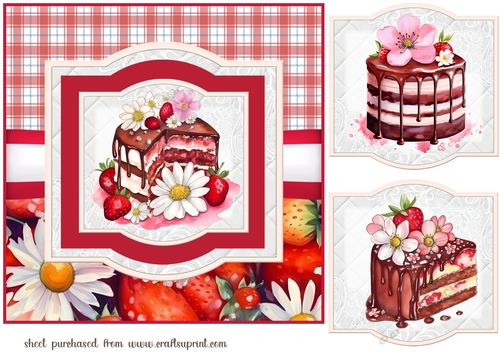Strawberry cake card front 2