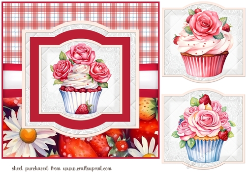 Strawberry cake card front 3