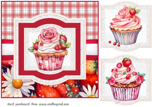 Strawberry cake card front 4