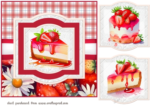 Strawberry cake card front 5
