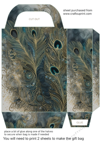 Peacock feather gift bag 1
