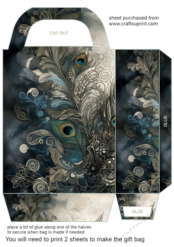 Peacock feather gift bag 3