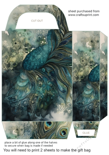 Peacock feather gift bag 10