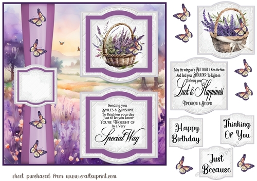 2 Panel lavender basket card front
