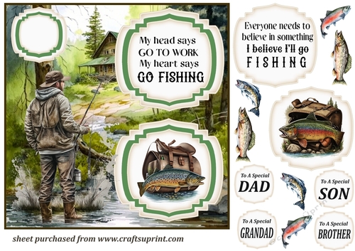 2 Panel fishing themed card front 2