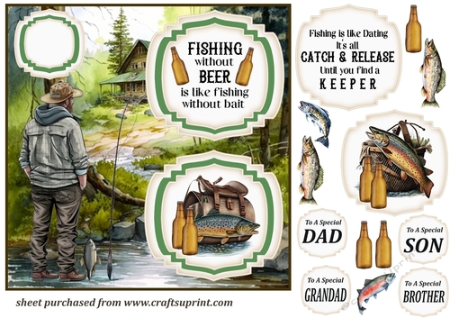 2 Panel fishing themed card front 3