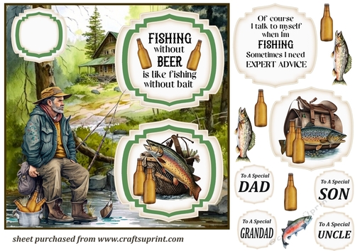 2 Panel fishing themed card front 4