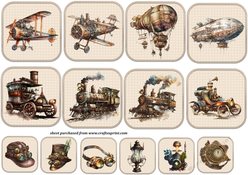 Steampunk transportation topper sheet (for use with Steampunk mouse 2 panel card)