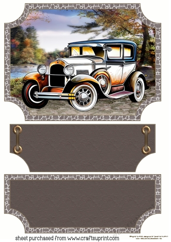 Vintage car easel topper and layered stopper 1