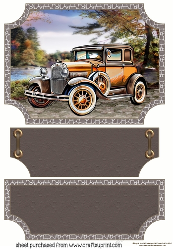Vintage car easel topper and layered stopper 3