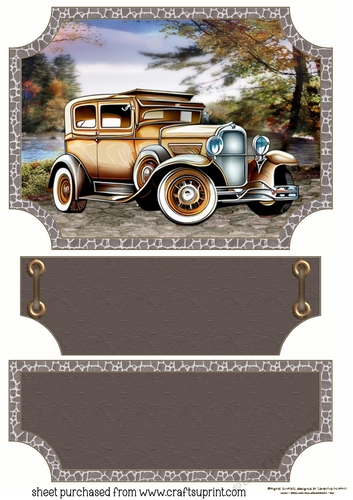Vintage car easel topper and layered stopper 4