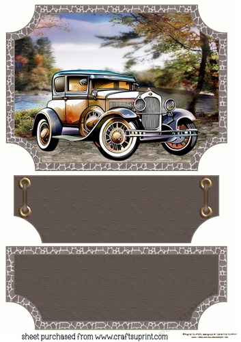 Vintage car easel topper and layered stopper 5