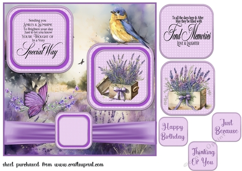Lavender box card front