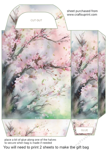 Cherry blossom branch gift bag 1