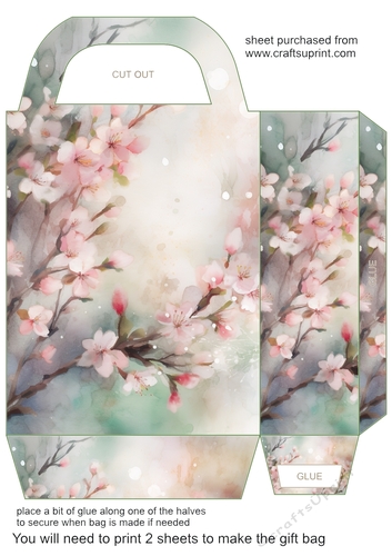 Cherry blossom branch gift bag 3