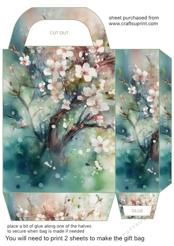 Cherry blossom branch gift bag 4